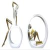 ALDEPO Sculpture Tabletop A Pair Abstract Resin Park Girl Statue Weekend School Girlfriend Sculpture Art Character Gift Craft Ornament Bedroom Decoration view 1