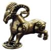 ALDEPO Sculpture Tabletop Brass Sheep Casting Statue Figurines Decor Desktop Crafts Landscaping Gifts Copper Key Ring Trinkets view 1