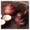 ALDEPO Sculpture Tabletop Abstract Desk Decorations Statue,Cat Tea Pet Decoration Purple Clay Tea Pet Small Ornament Angry Cat Sculpture Animal Statue view 2