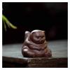 ALDEPO Sculpture Tabletop Abstract Desk Decorations Statue,Cat Tea Pet Decoration Purple Clay Tea Pet Small Ornament Angry Cat Sculpture Animal Statue view 4