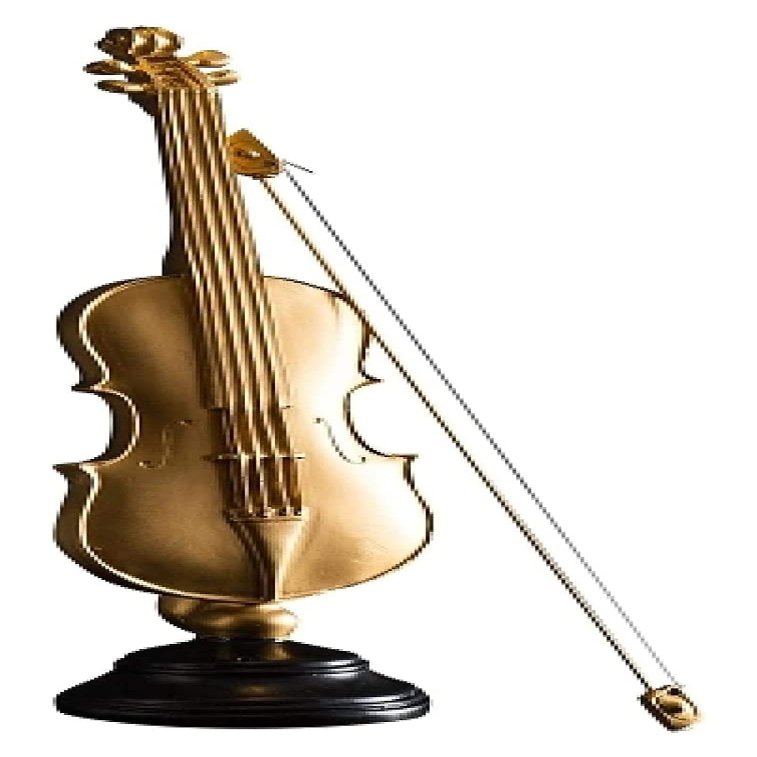 ALDEPO Sculpture Tabletop Desk Decoration Sculpture,Violin Model Decoration Music Figurine Statue Art Sculpture Office Desk Accessorie