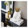 ALDEPO Sculpture Tabletop Decor Lion Bust Statue, Lion Head Forest King Crown Lion Ceramic Jar Crafts view 2