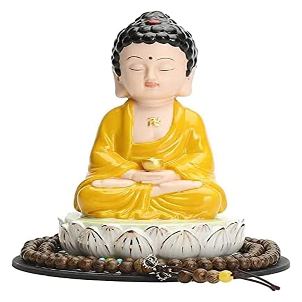ALDEPO Sculpture Tabletop Sculptures Outdoor Decor Garden,Buddha Statue Ornaments Zen Ceramics Small Tathagata Car Decoration Crafts