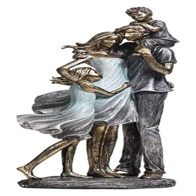 ALDEPO Sculpture Tabletop Decor Statues Figurines Statuettes,A Family Who Loves Each Other Design Character Statues Art Simple Creative Living Room Bar Decor