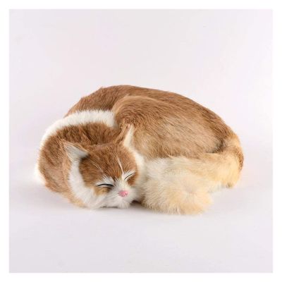 ALDEPO Sculpture Tabletop Office Living Room Decoration Sculptures Statue Figurine Simulation Cat Sleeping Cat Creative Gift Home Decoration Animal Model Birthday Gift @C (Color : C)