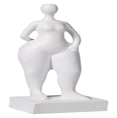 ALDEPO Sculpture Tabletop Decor Fat Woman Creative Figure Naked Woman Statue Office Decor, Suitable Living Room Bedroom Wine Cooler Office (Color : White 6)