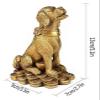 ALDEPO Sculpture Tabletop Decor Statues Pure Golden Zodiac Dog Brass Decor Figurine Chinese Feng Shui Gift Collection Attract Wealth and Good Luck and Office view 2