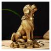 ALDEPO Sculpture Tabletop Decor Statues Pure Golden Zodiac Dog Brass Decor Figurine Chinese Feng Shui Gift Collection Attract Wealth and Good Luck and Office view 3