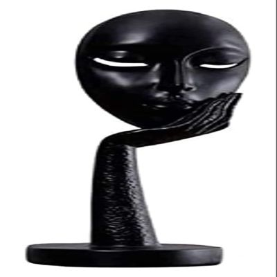 ALDEPO Sculpture Tabletop Decor Minimalist Woman Face Statue Thinker Office Living Room Counter Bedroom (Color : Dolphin Waves, Size : L)