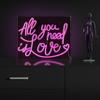 JONATHAN Y NEN1033A 13.7" x 10.9" "All You Need Is Love" LED Neon Sign, Pink USB Powered Light in Acrylic Box, Modern Tabletop and Wall Decor for Bedroom, Living Room, Dorm Room, Party view 1