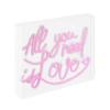 JONATHAN Y NEN1033A 13.7" x 10.9" "All You Need Is Love" LED Neon Sign, Pink USB Powered Light in Acrylic Box, Modern Tabletop and Wall Decor for Bedroom, Living Room, Dorm Room, Party view 2