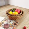 YSJX kitchen&bedroom Storage Accessories 3pcs/set Imitation Rattan Weaving Basket Storage Basket Water Fruit Basket Vegetable Basket Egg Basket Supermarket Display Basket Woven Basket view 3