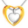 BIAIHQIE Double Heart Cremation Urn Pendant Necklace Women DIY Memorial Jewelry Snake Chain view 1