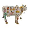 Aashita Creations Handcrafted Polyresin Kamdhenu Cow Figurine with Calf for Full Filling Wishes of Human Being (Multicolour, 19cmx12cmx15cm) view 3