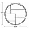 Floating Shelf, Circular Decorative Shelf, Wall-Mounted Display Rack, Solid Wood Flower Rack for Indoor Use,,Gold view 2
