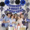 13th Birthday Decorations for Boys Girls, Blue Official 13th Teenager Banner Party Decorations, Happy Thirteen Birthday Decor Double-Sided Card Pompoms Hanging Swirl for 13 Years Teenagers Gifts 48pcs view 2