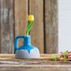 A&B Home Decorative Flower Vase, Ceramic Vase with Handle Design, Tabletop Home Decor, Bedroom Living Room Accent Piece Entryway Console Sideboard Vase, Blue and Gray, 7" x 7" x 7" view 2
