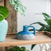 A&B Home Decorative Flower Vase, Ceramic Vase with Handle Design, Tabletop Home Decor, Bedroom Living Room Accent Piece Entryway Console Sideboard Vase, Blue and Gray, 7" x 7" x 7" view 4