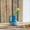 A&B Home Decorative Flower Vase, Ceramic Vase with Handle Design, Tabletop Home Decor, Bedroom Living Room Accent Piece Entryway Console Sideboard Vase, Blue and Gray, 6" x 6" x 9" view 2