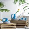 A&B Home Decorative Flower Vase, Ceramic Vase with Handle Design, Tabletop Home Decor, Bedroom Living Room Accent Piece Entryway Console Sideboard Vase, Blue and Gray, 6" x 6" x 9" view 4