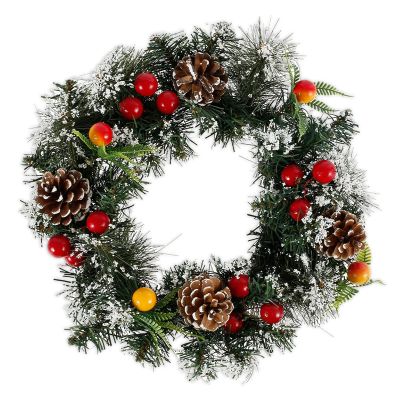 Welcome Wreath 1PCS Party Artificial Flower Garland Christmas Wreath Door Decoration Wedding Decoration Rattan Wreath for Home Hanging, (5 Types) Artificial Eucalyptus Wreath (Size : Brass)