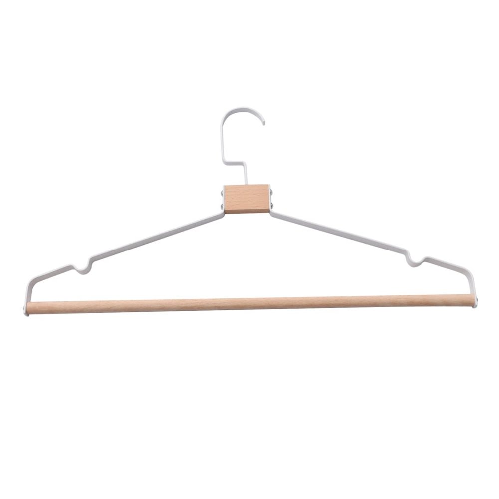 5pcs Wooden Metal Hangers Heavy Duty Coat Hooks for Home Slotted Design Modern Clothing Rack 360 Rotatable Elegant