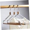 5pcs Wooden Metal Hangers Heavy Duty Coat Hooks for Home Slotted Design Modern Clothing Rack 360 Rotatable Elegant view 3