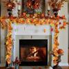 Welcome Wreath Autumn Wreath Christmas Decoration Thanksgiving Garland Window Restaurant Home Artificial Maple Leaf Decoration Wreath Door Wall, 6 Styles Artificial Eucalyptus Wreath (Size : B) view 4