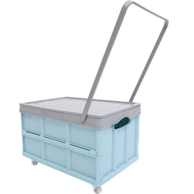 Cabilock Wheeled Storage Bin with Lid 16.53X11.41X9.44In Foldable Rolling Organizer for Clothes Toys Books Groceries Stackable Storage Container for Home Car Trunk