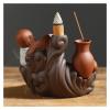 Incense Burner Handmade Purple Clay Incense Burner The Little Monk Backflow Incense Holder Fish Lotus Pond Home Decorate Ceramic Incense Holders view 4
