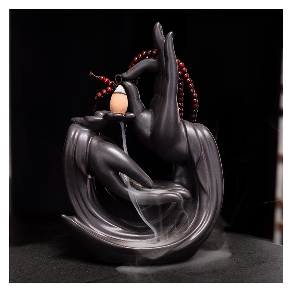 Incense Burner Buddha's Hand Fingers Backflow Incense Burner Creative Home Office Decor Handicraft Ceramic Censer Holder Incense Holders