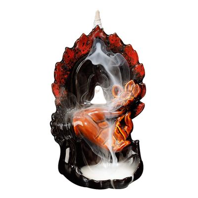Incense Burner Handmade Zen Ceramic Incense Burner Fancy Decorations Feng Shui Ornaments +10Incense Cones Incense Holders