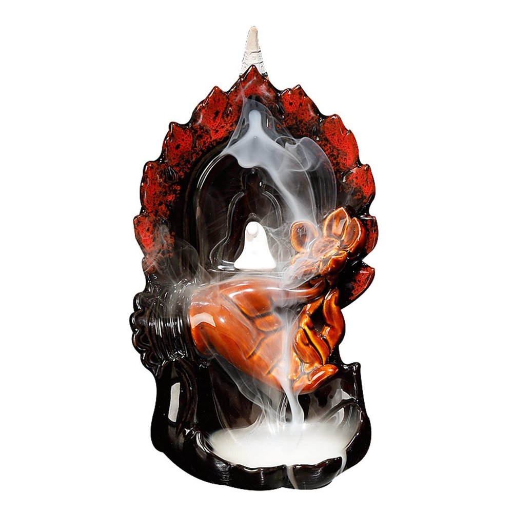 Incense Burner Handmade Zen Ceramic Incense Burner Fancy Decorations Feng Shui Ornaments +10Incense Cones Incense Holders