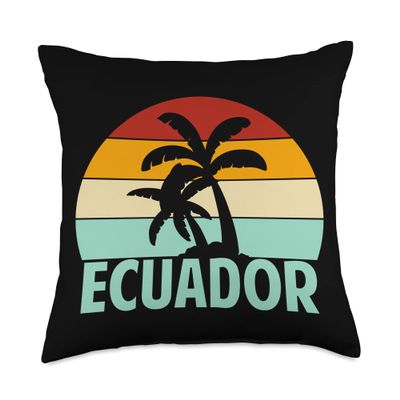 Ecuador Vintage Vacation Souvenirs Holiday Trip Retro Throw Pillow