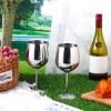 12 Pcs 18oz Stainless Steel Wine Glasses Metal Unbreakable Wine Glass Portable Steel Wine Glass Stainless Steel Wine Goblets Stemmed Silver Metal Wine Glasses for Wedding Anniversary Events Party view 3