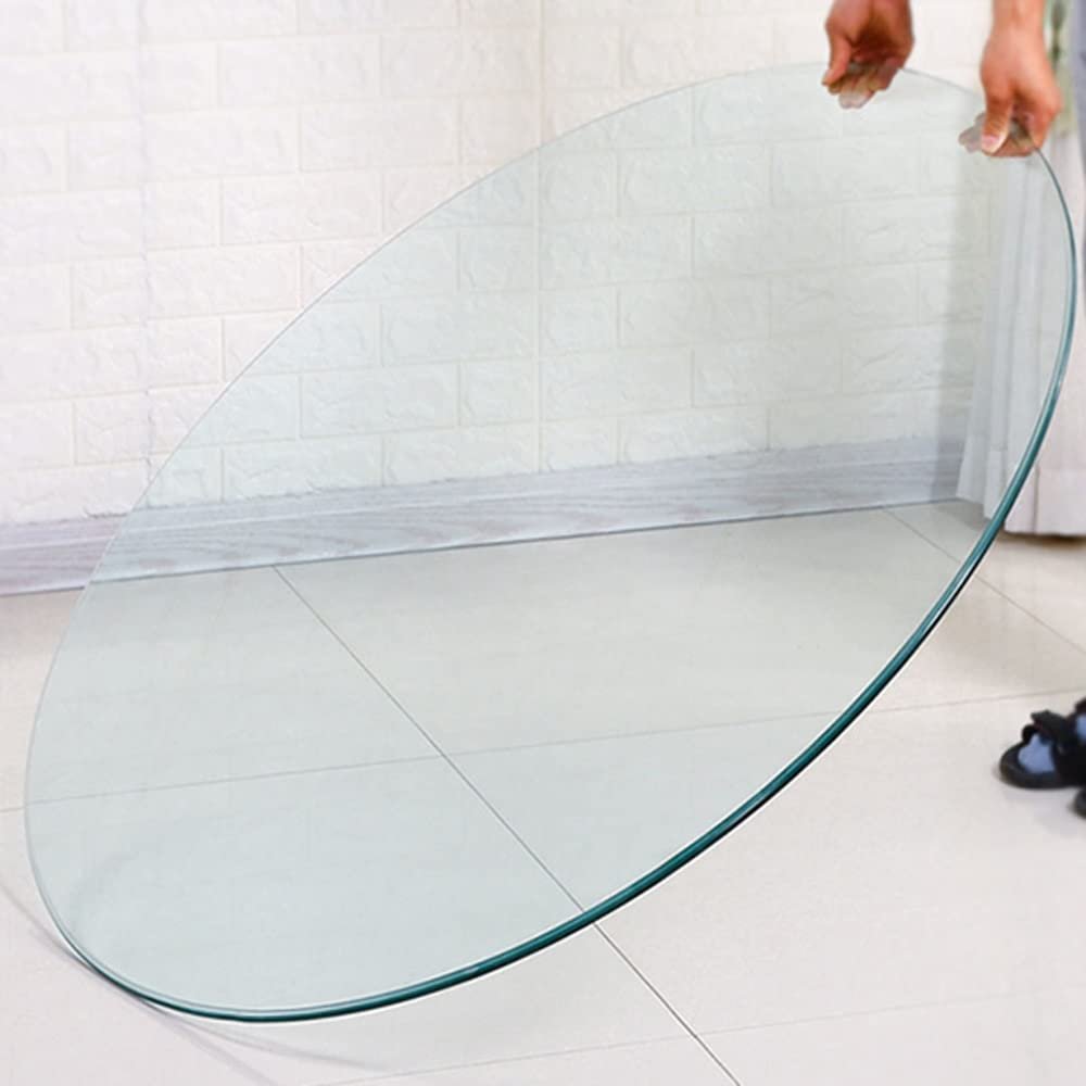 TOCTUS Tempered Glass Table Top Round, 32inch Dining Table Glass Top Transparent, with Flat Polished Edge, Easy to Clean, Clear(65cm/26inch)