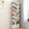 WAEYZ 13.3"*7.8"*55", Tree Rotating Bookshelf with Drawers, Narrow Open Bookshelves, Tall Retro Wood Book Shelves, for Small Spaces Bedroom,Office Use view 2