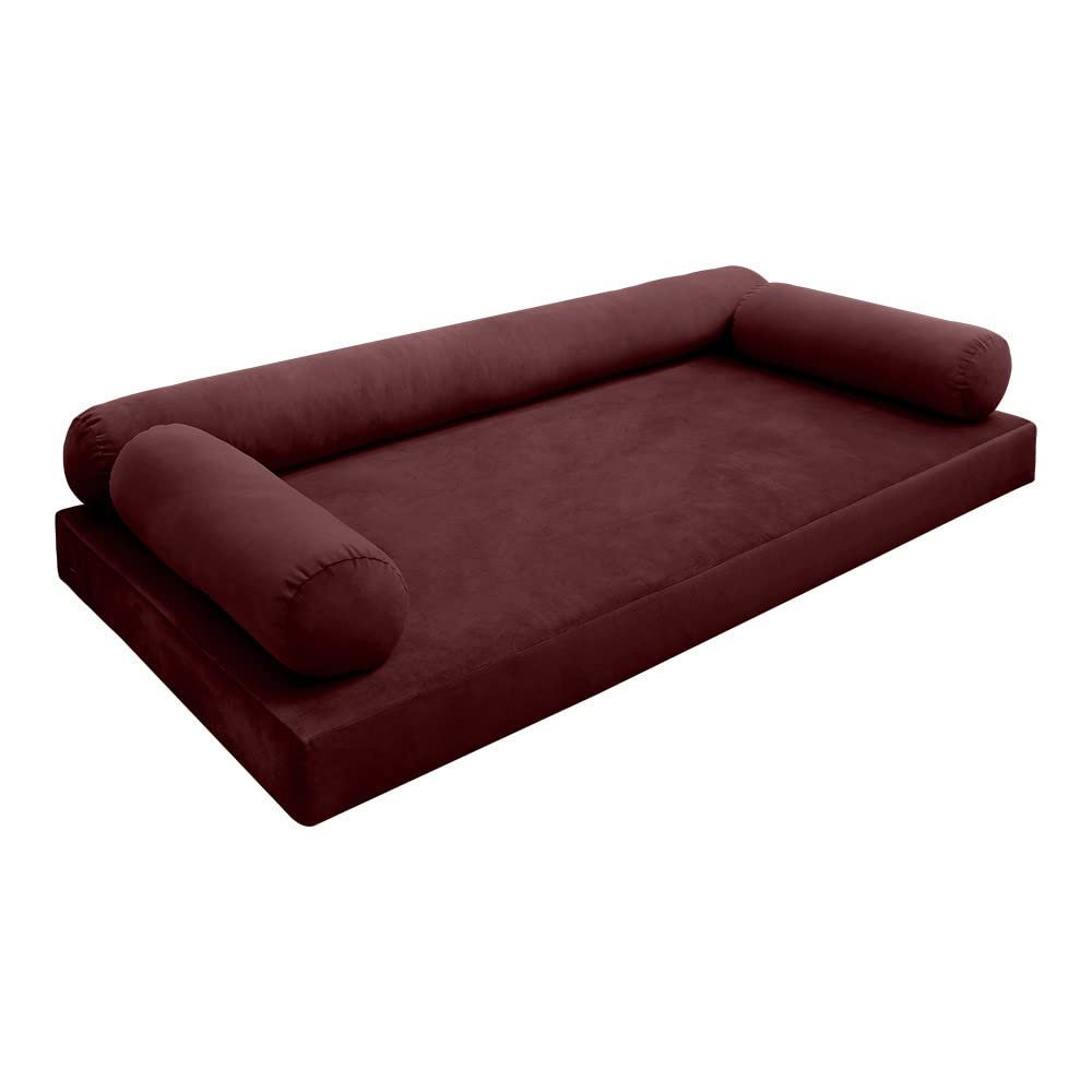 Cover ONLY Model V6 Twin Velvet Knife Edge Indoor Mattress Bolster Pillow AD368