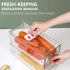 2 Pack Fruit Storage Containers for Fridge, Stackable Refrigerator Organizers with Strainer Layer,Reusable Storage Containers Clear Fridge Drawer for Produce,Vegetable in Kitchen,Fridge,BPA-Free view 4