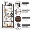 BON AUGURE Industrial Bookshelf, Etagere Bookcases and Book Shelves 5 Tier, Rustic Wood and Metal Shelving Unit (Rustic Oak) view 3