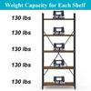 BON AUGURE Industrial Bookshelf, Etagere Bookcases and Book Shelves 5 Tier, Rustic Wood and Metal Shelving Unit (Rustic Oak) view 4
