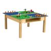 Contender Time-2-Play Kids Wooden Square Lego Compatible Play Table 35" Wide with 16" Legs, Montessori Building Blocks Desk with Trough and Shelf [Blue and Green] view 2
