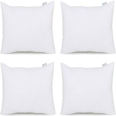 Acanva Throw Pillow Insert, Premium Stuffer Inserts Decorative Rectangle Premium Sham Forms Cushion for Sofa Couch Chair, 16x26 Inch (Pack of 4), White 4 Count