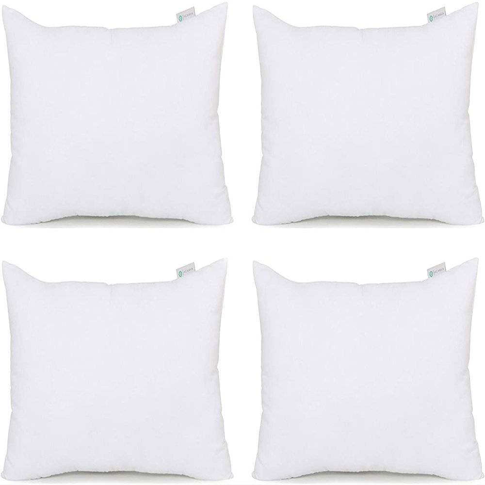 Acanva Throw Pillow Insert, Premium Stuffer Inserts Decorative Rectangle Premium Sham Forms Cushion for Sofa Couch Chair, 16x26 Inch (Pack of 4), White 4 Count