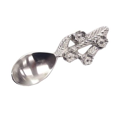 Keystone KI055367 Brass Cutlery, Dessert Spoon, Mandarin Flower, Silver, W 1.1 x D 0.3 x H 3.4 inches (2.8 x 0.8 x 8.7 cm)