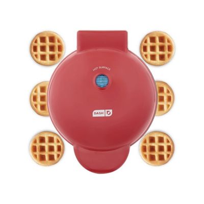 DASH Express Waffle Bite Maker - Compact Red Electric Waffle Maker - Cooks 7 Bites at Once - Nonstick - 1000 Watts
