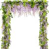 5pack Wisteria Garland Flower Garland Artificial Flowers Wisteria Vines Fake Ivy Flowers Total 33ft (Purple) view 1