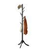 Furshus Coat Rack Freestanding, Coat Stands Entryway, Bamboo Coat Rack Hat Hanger 8 Hook for Jacket, Purse, Scarf Rack, Umbrella Tree Stand (Black) view 1