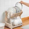 2-Tier Plastic Dish Rack, Multifunctional Dish Plate Utensil Holder, Sturdy Durable Kitchen Accessories, Space-Saving (Green ) view 4