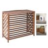 Air Conditioning Rack Solid Wood Air Conditioner Flower Rack Anti-Corrosion Air Conditioner Fence For Outside Units Brown Air Conditioner Decorative Screen Outdoor Plant Stand ( Size : 34x13.7x31inch view 1